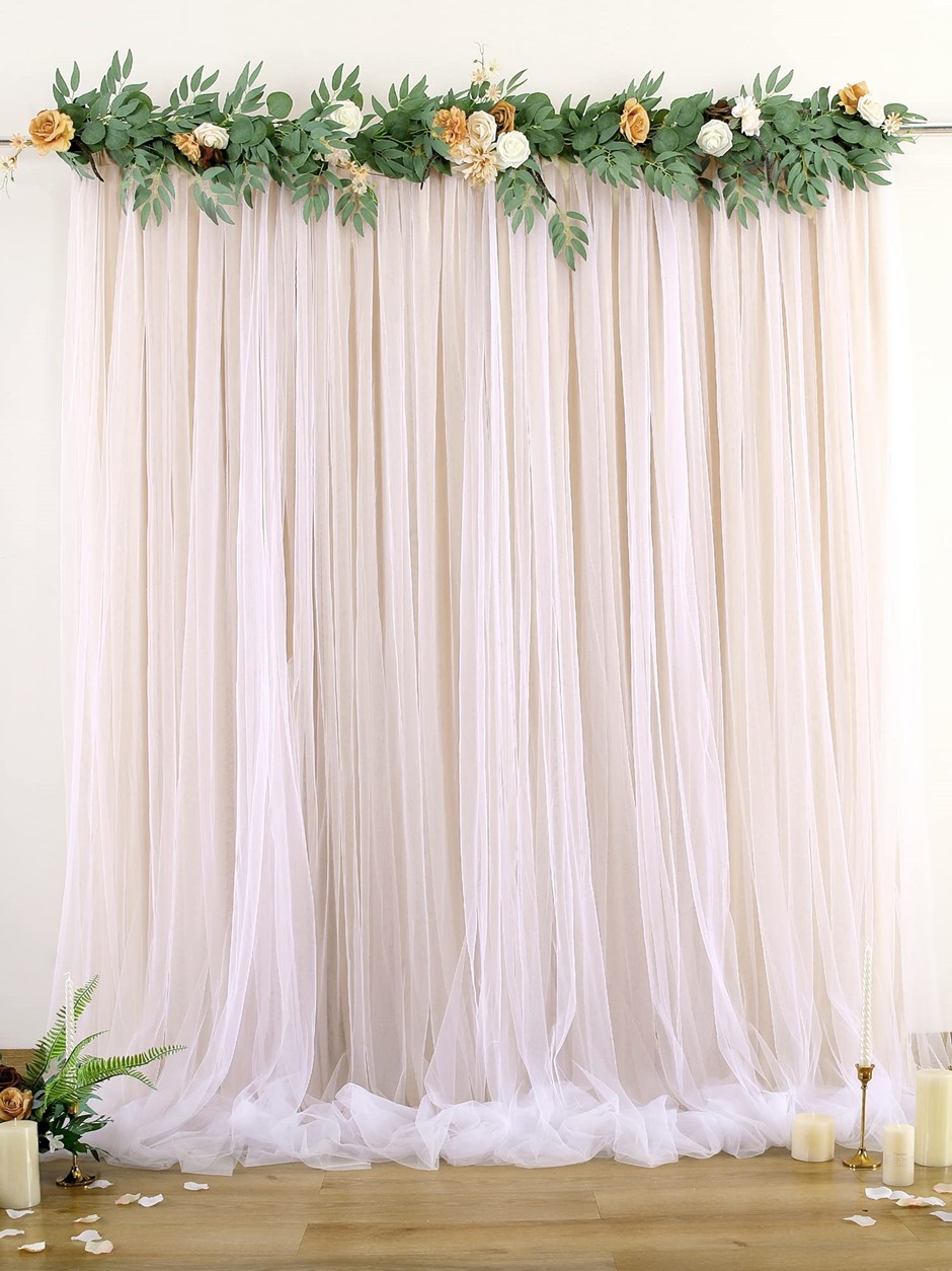 Champagne Tulle Backdrop Curtains
