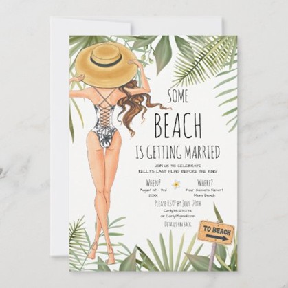 Tropical Beach Bachelorette Invitation