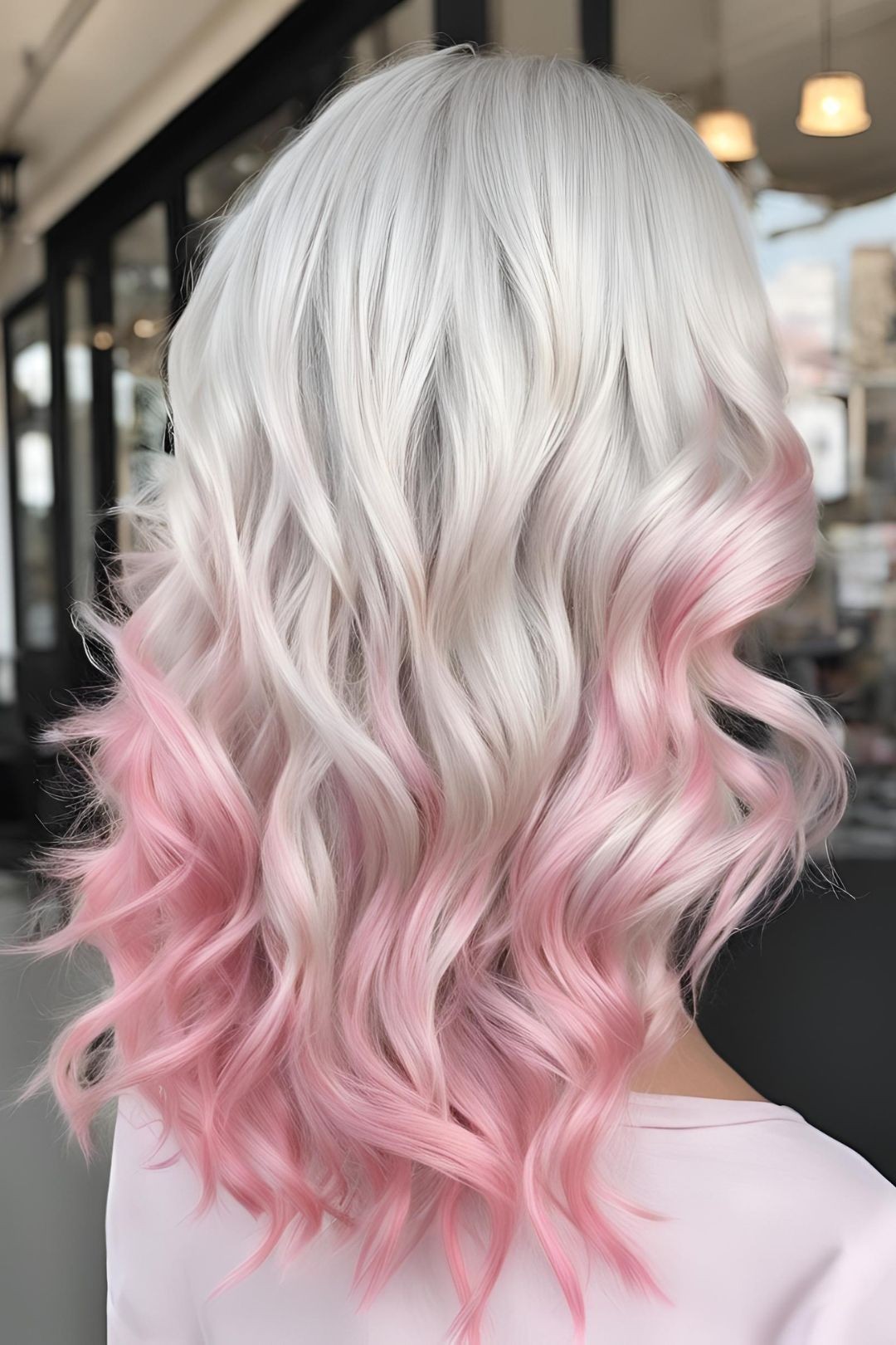 White and Baby Pink Hair