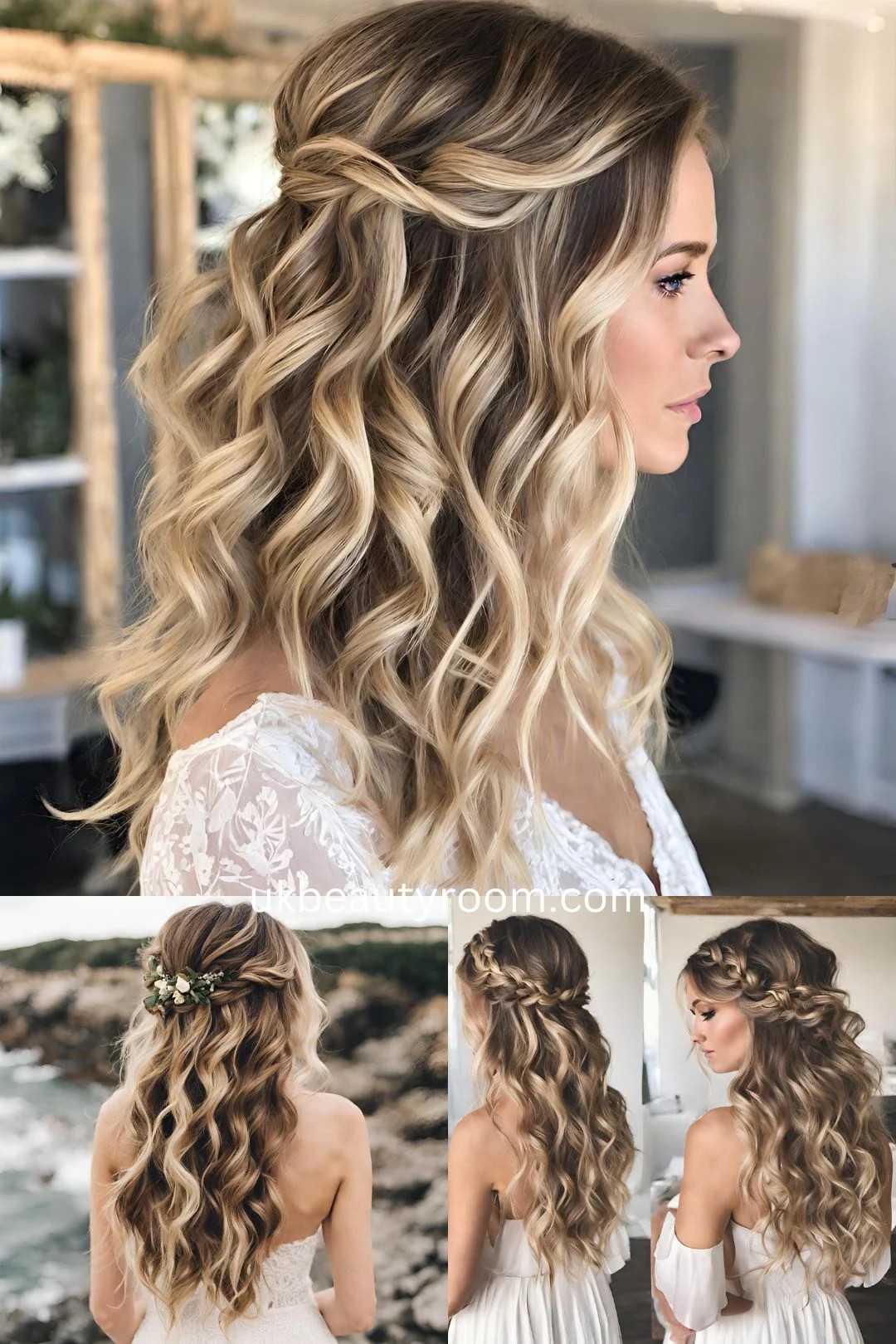 Half-Down Bohemian Beach Waves