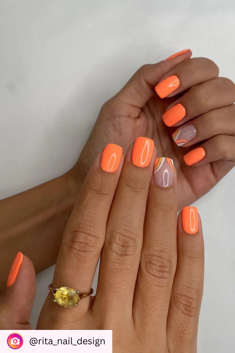 Neon Orange Stripe Accent