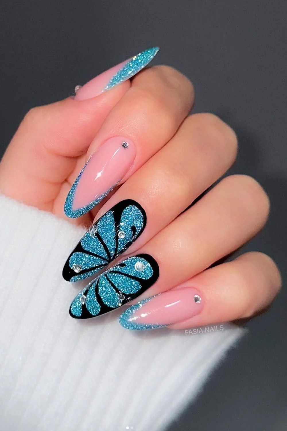 Turquoise Butterfly Sparkle