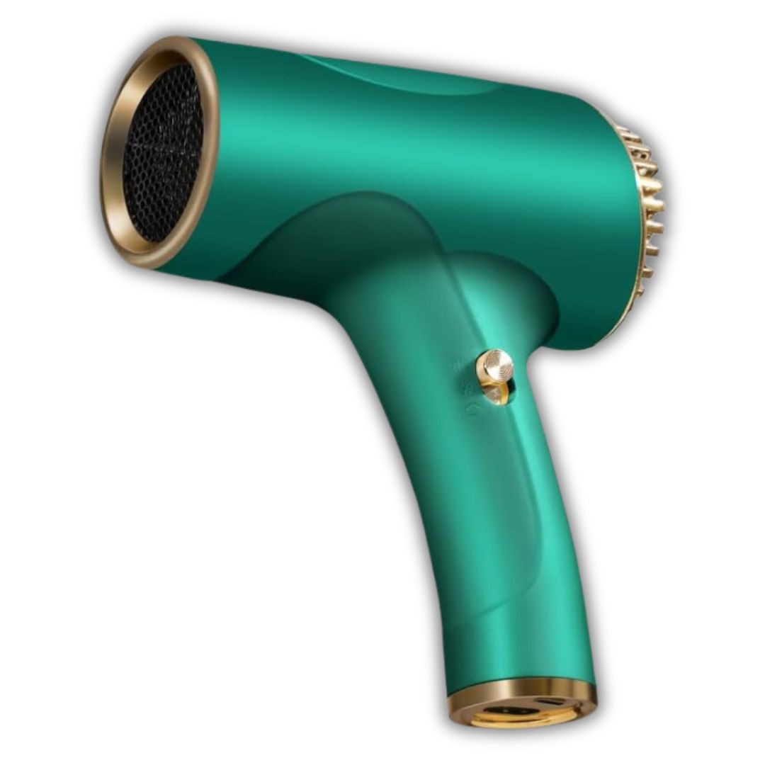 Generic Green Portable Battery-Powered Hair Dryer