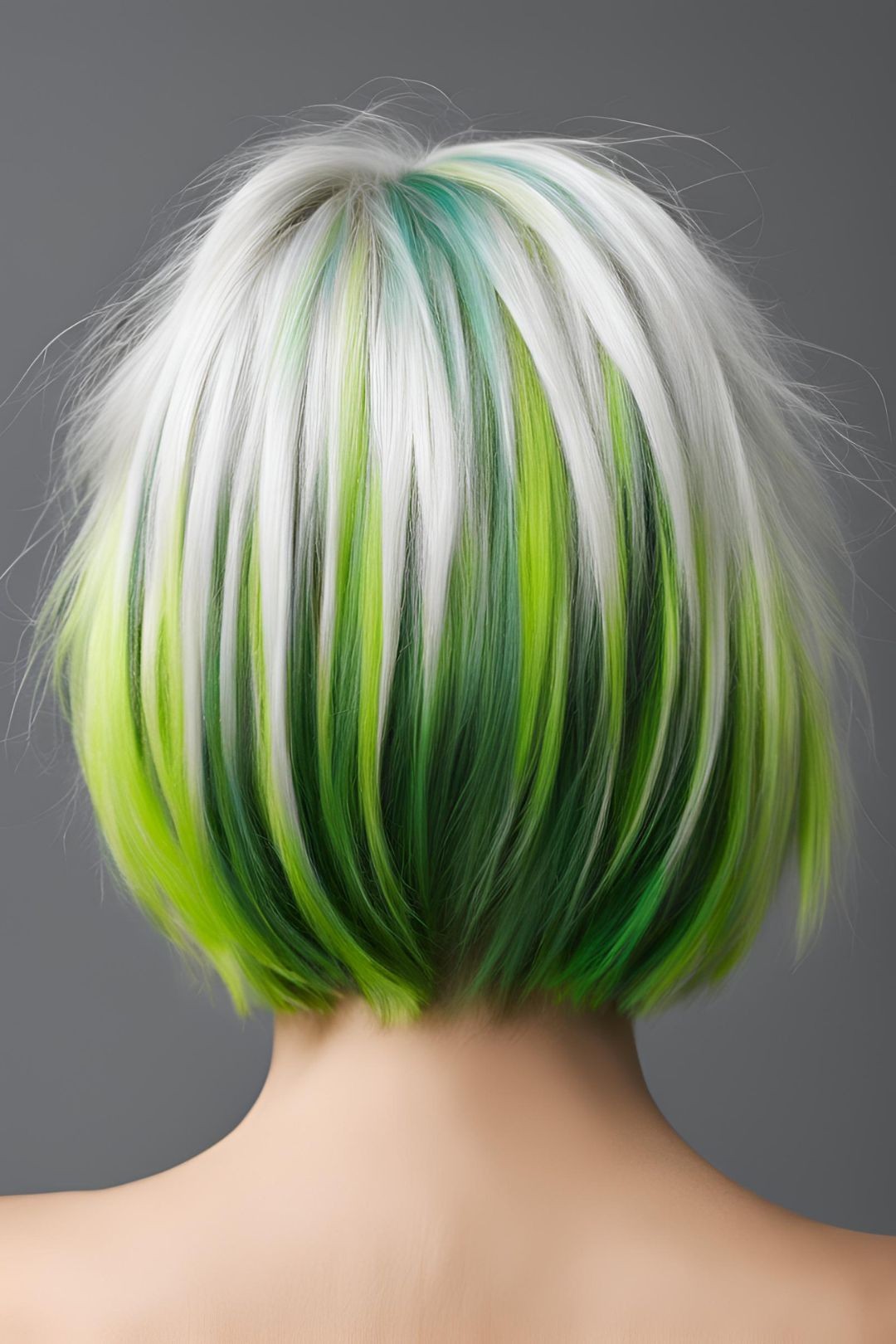 Stripey White, Neon Green, and Lime Hair