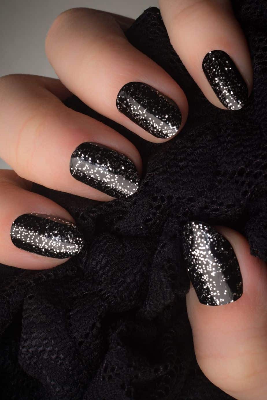 Black Glitter Nails