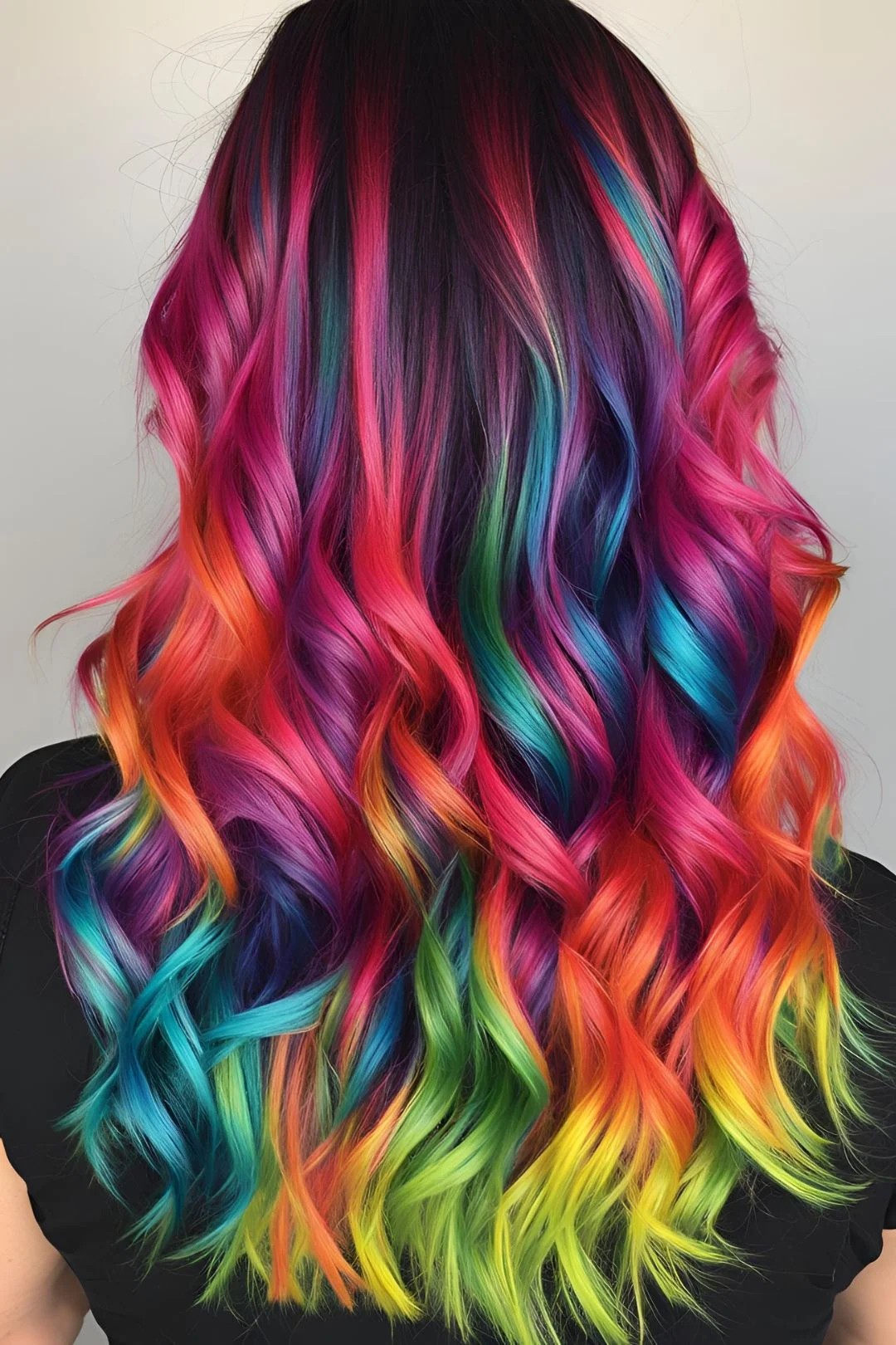 Vibrant Neon Rainbow Hair