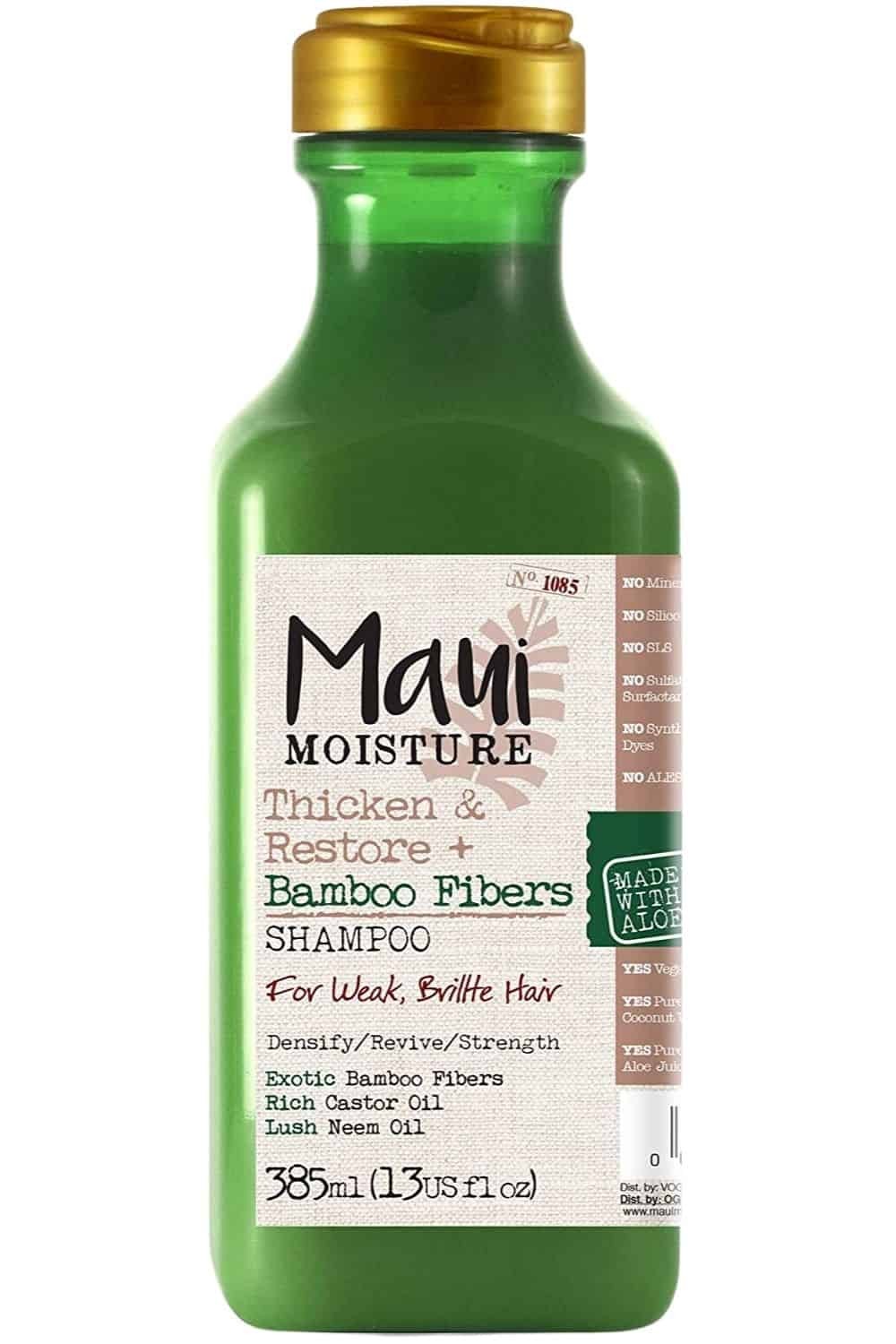 Maui Moisture Hair Thickening Vegan Shampoo, Bamboo Fiber & Aloe Vera